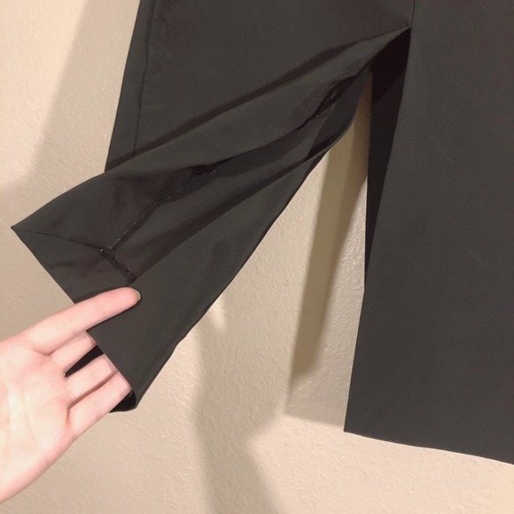 Theory Solid Black Double Split Hem Skirt Size 2 Office Work Career - Picture 6 of 12